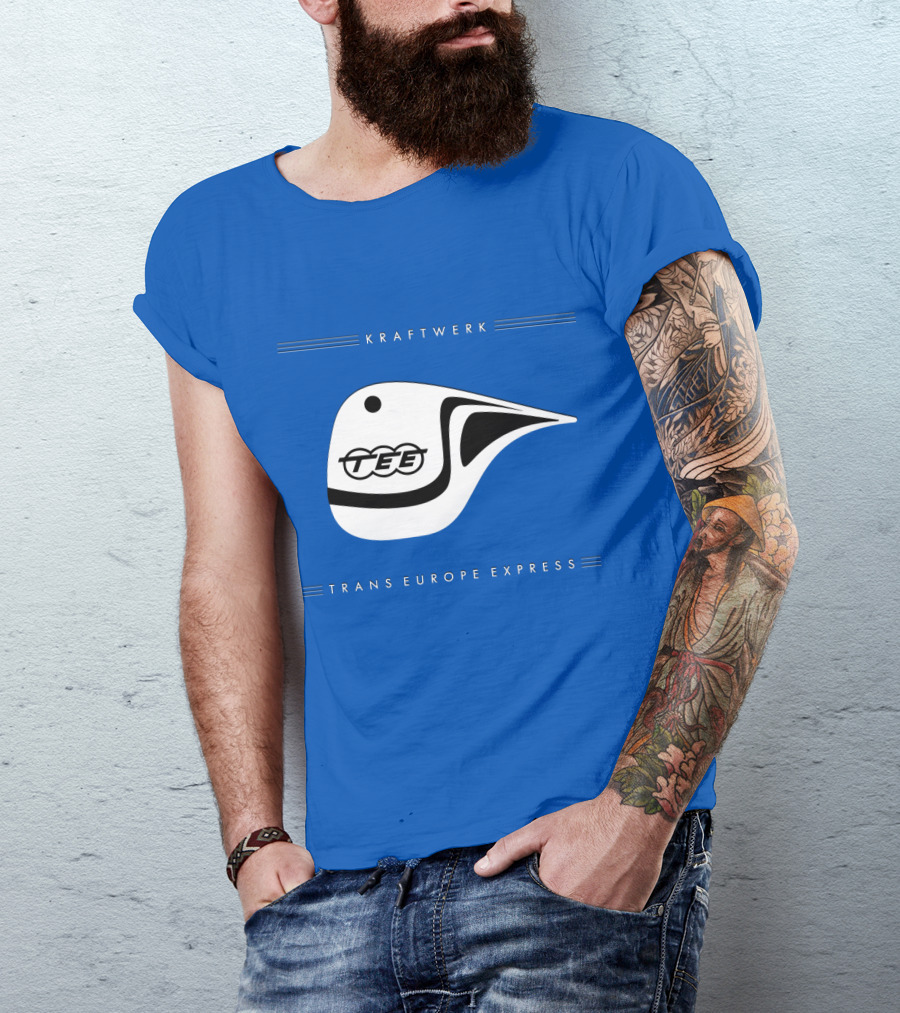 Kraftwerk Trans Europe Express Tee Bird Logo Blue T-Shirt