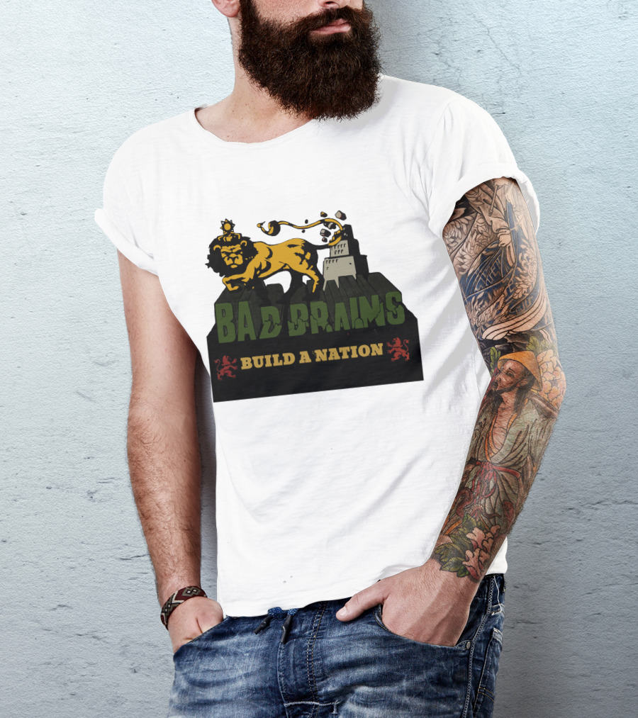 Bad Brains Build A Nation Lion Reggae Punk T-Shirt