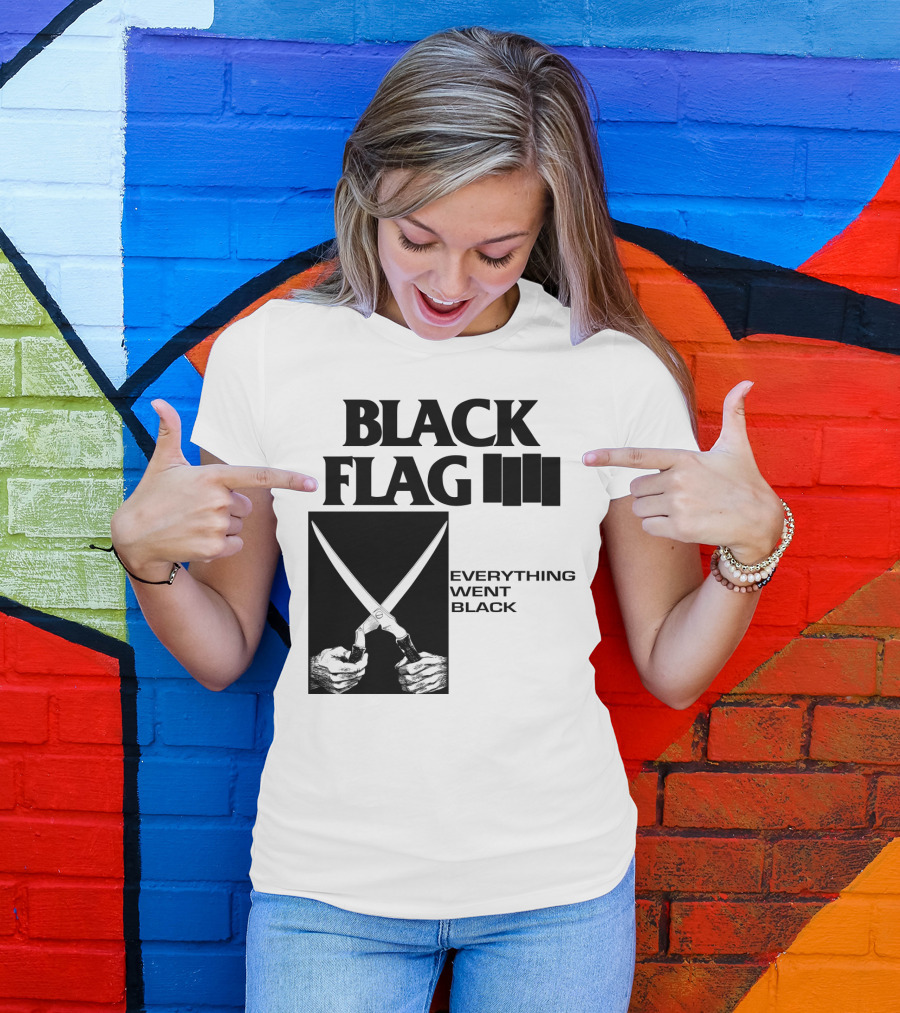 Black Flag Everything Went Black Scissors Artwork T-Shirt