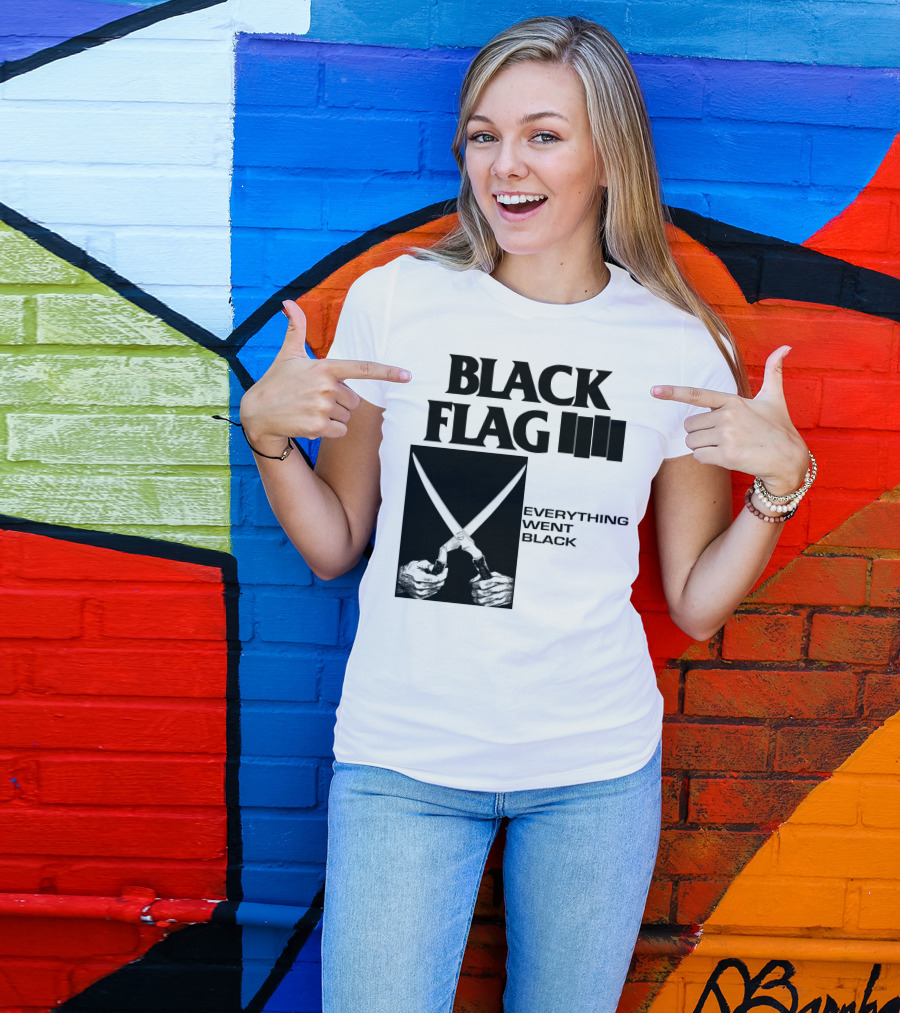 Black Flag Everything Went Black Scissors Artwork T-Shirt