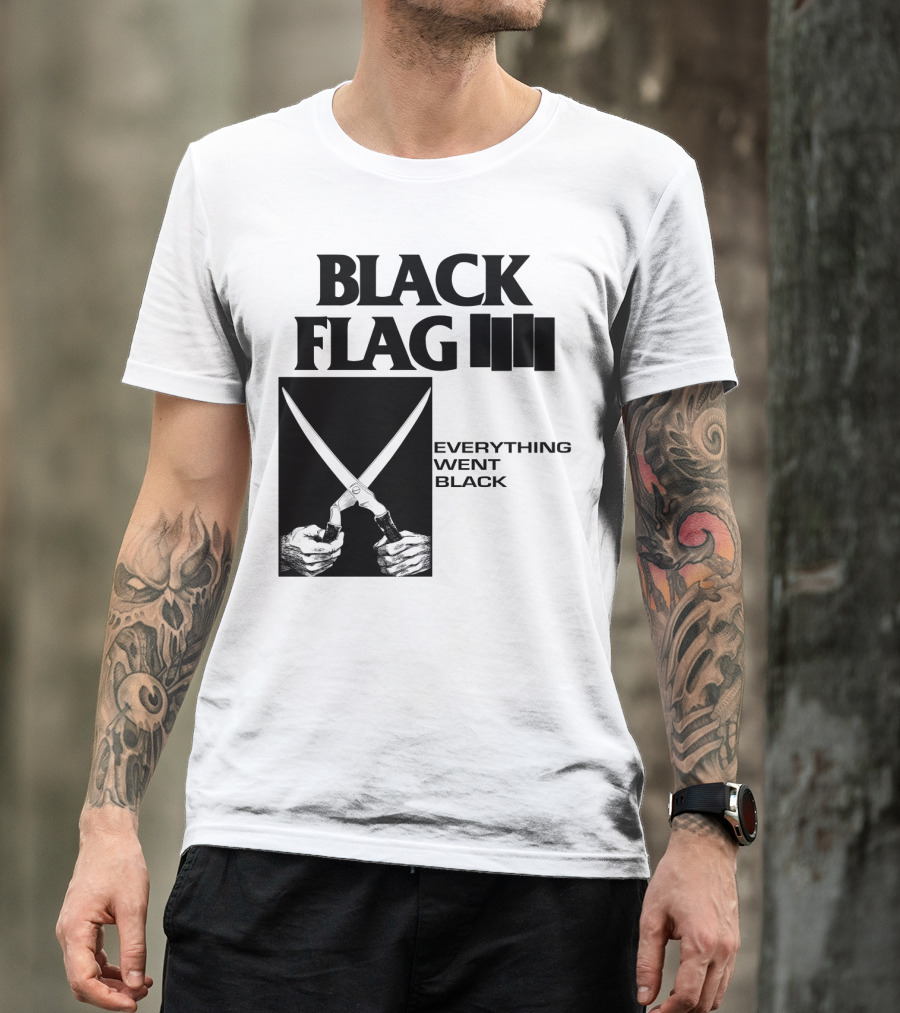 Black Flag Everything Went Black Scissors Artwork T-Shirt