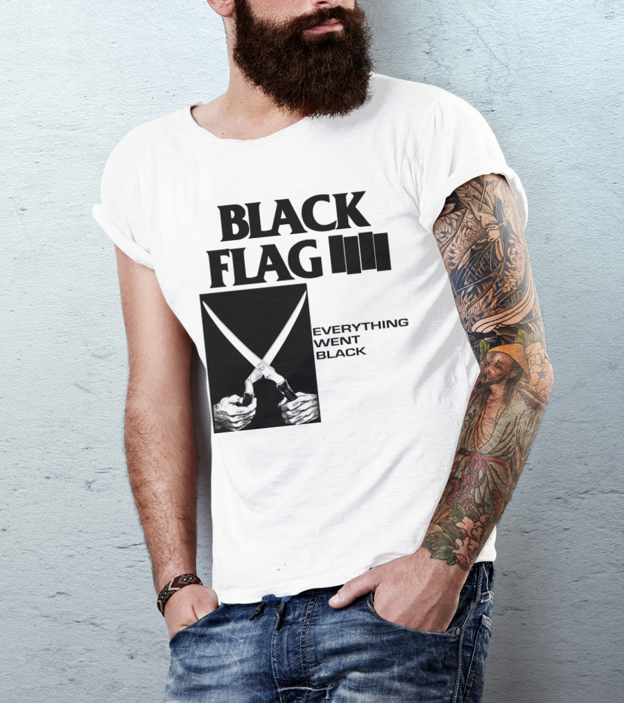 Black Flag Everything Went Black Scissors Artwork T-Shirt