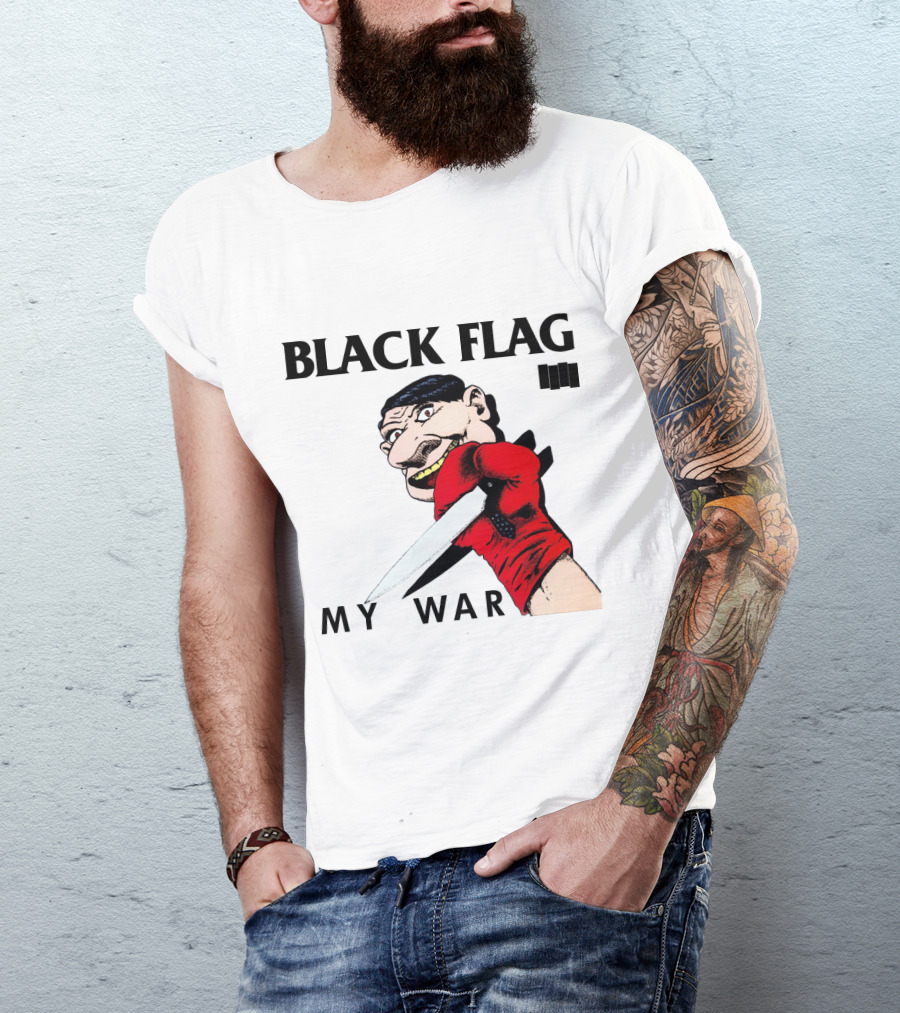 Black Flag My War Knife T-Shirt