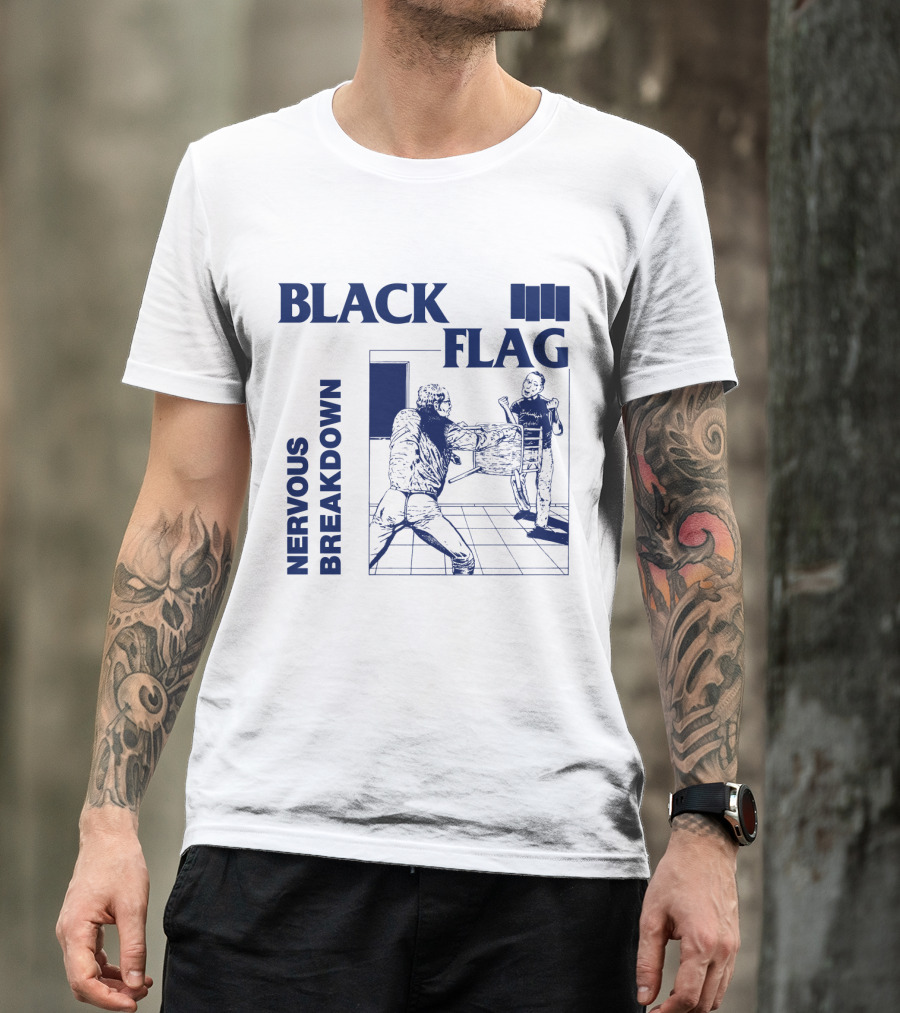 Black Flag Nervous Breakdown Confrontation Scene T-Shirt