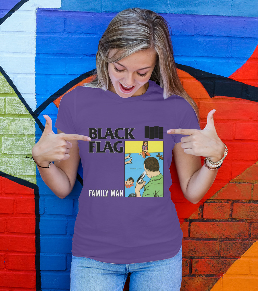 Black Flag Family Man - Nervous 23-1983 T-Shirt