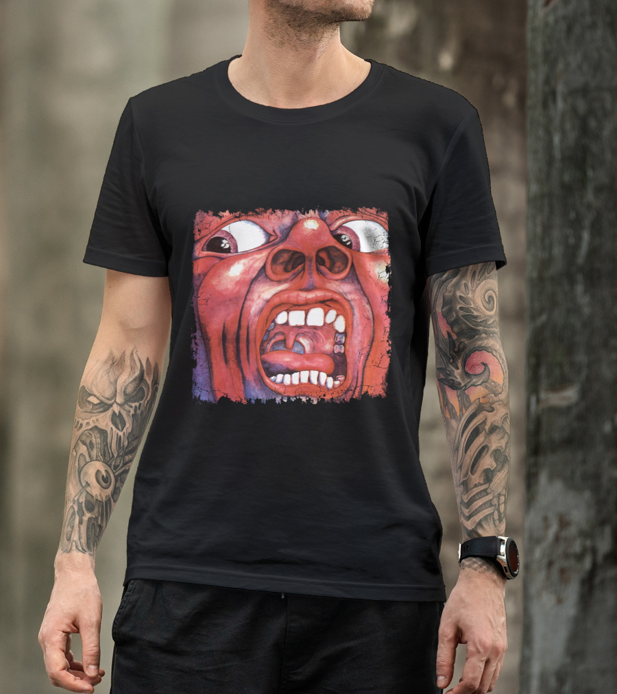 KC 03 In The Court Of The Crimson King Album Art Distorted Red Face T-Shirt