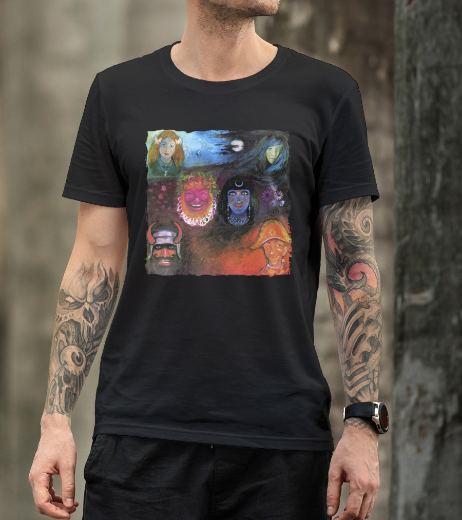 King Crimson In The Wake Of Poseidon Album Cover Art Faces T-Shirt