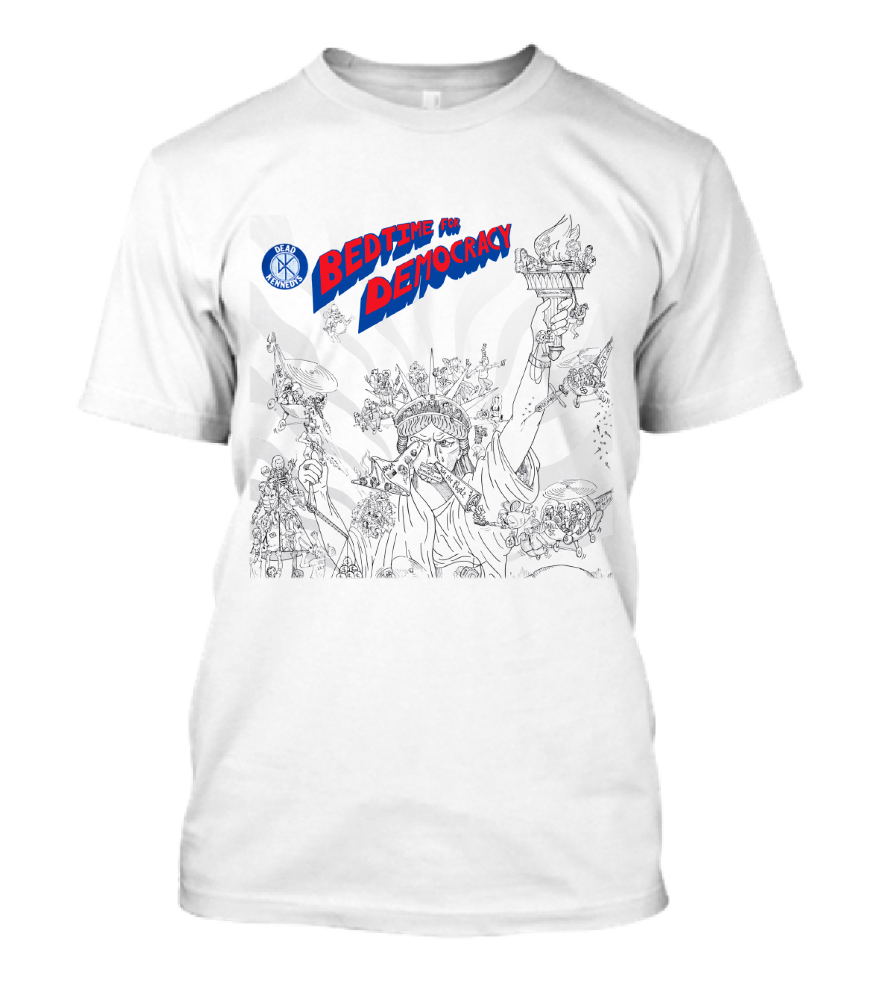 Dead Kennedys Bedtime For Democracy Statue Of Liberty Cartoon T-Shirt