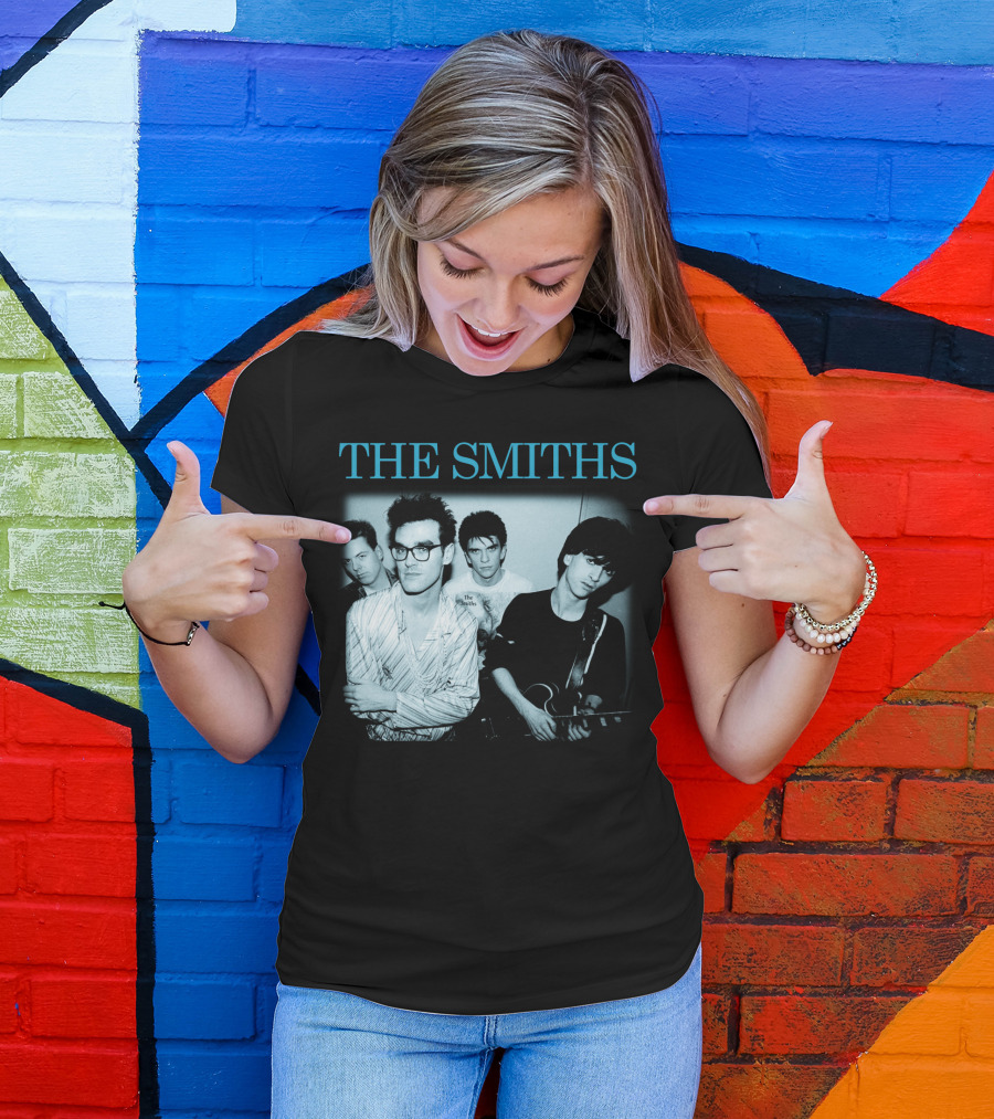 The Smiths Band Photo Black And Blue T-Shirt