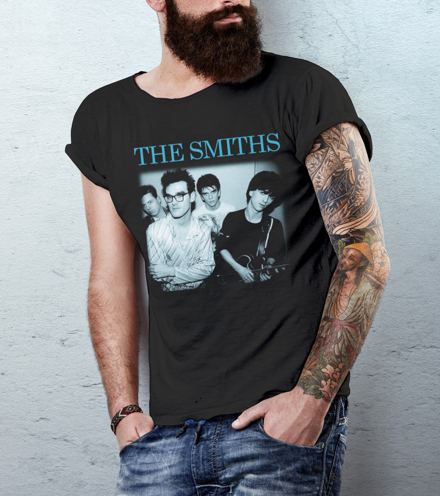The Smiths Band Photo Black And Blue T-Shirt