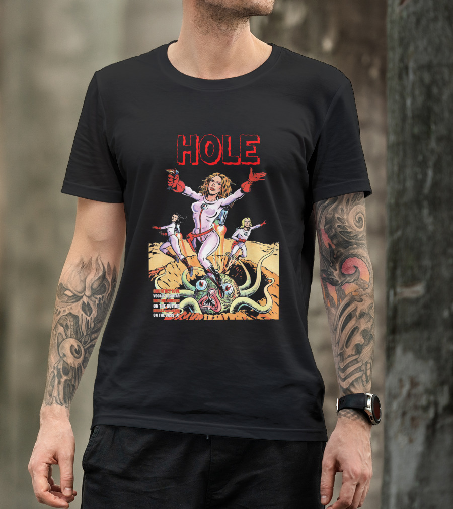 HOLE Courtney Love Vocal Sensation On The Guitar On The Bass T-Shirt