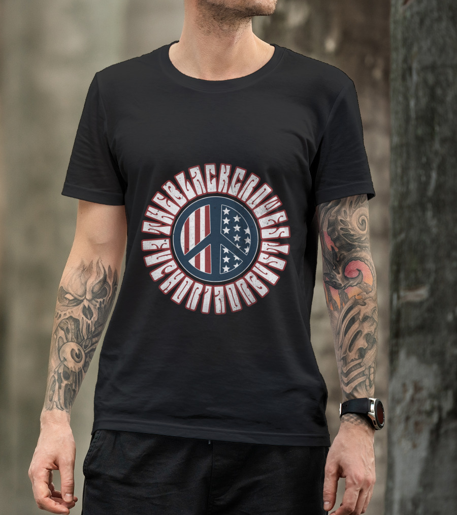 The Black Crowes Retro American Peace Flag Vintage Style T-Shirt