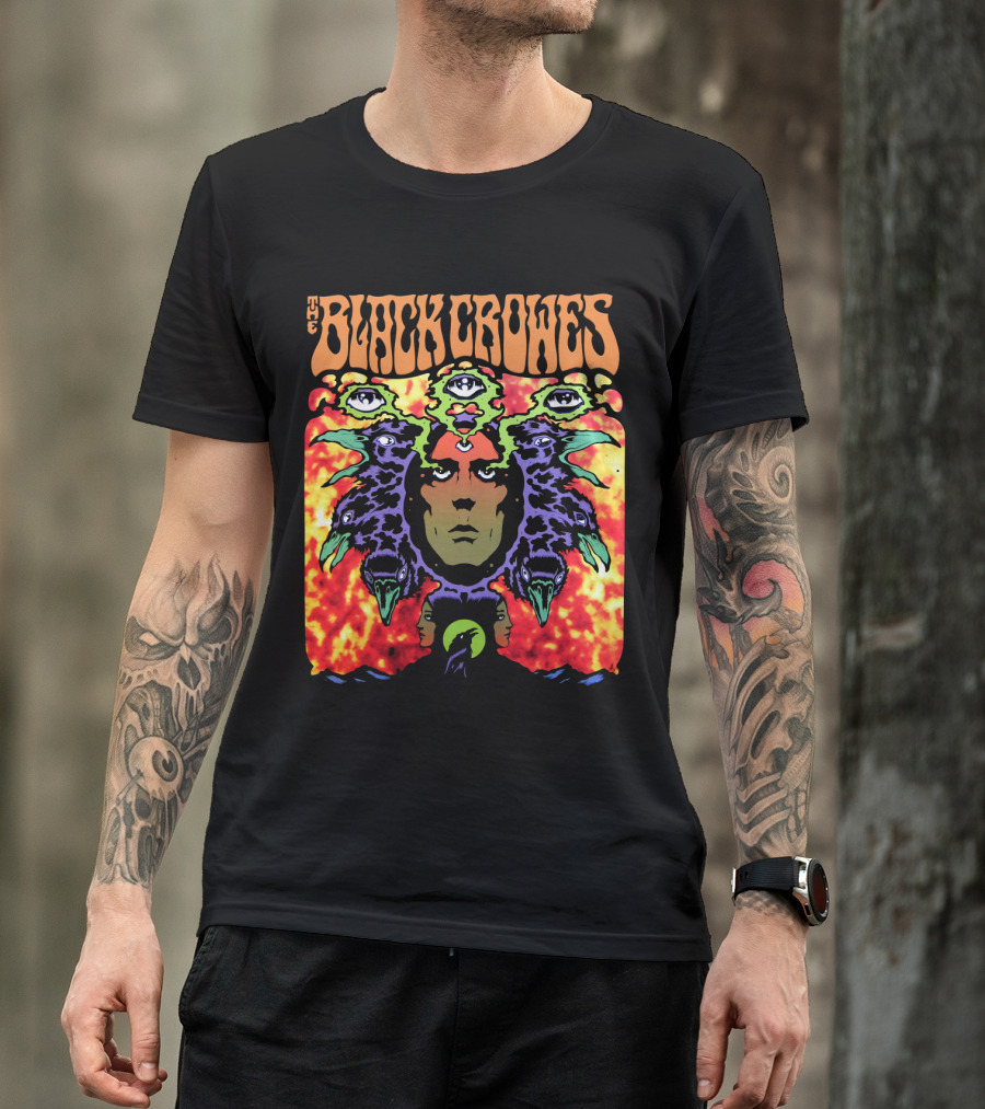 The Black Crowes Psychedelic Multicolor Face And Eyes T-Shirt