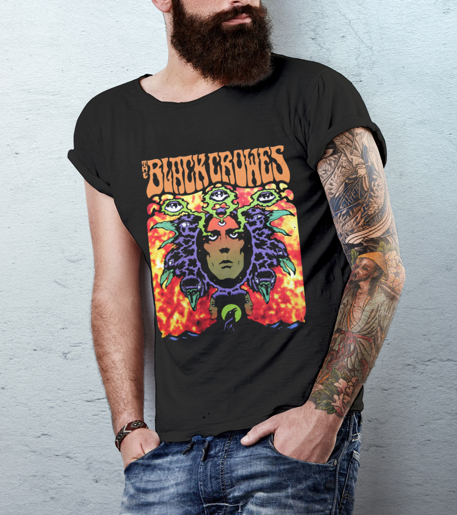 The Black Crowes Psychedelic Multicolor Face And Eyes T-Shirt
