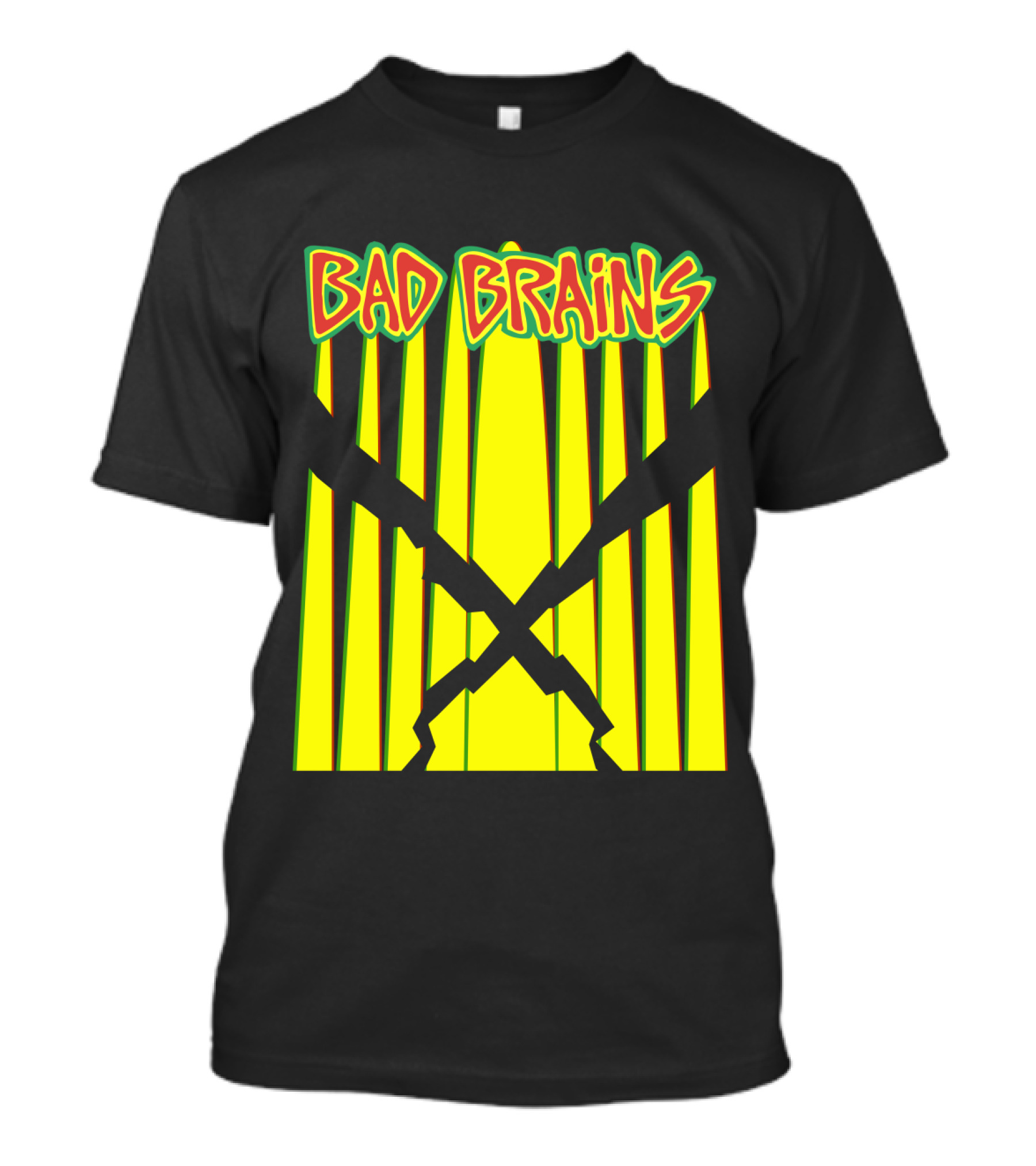 Bad Brains Yellow Stripes With Red And Green T-Shirt