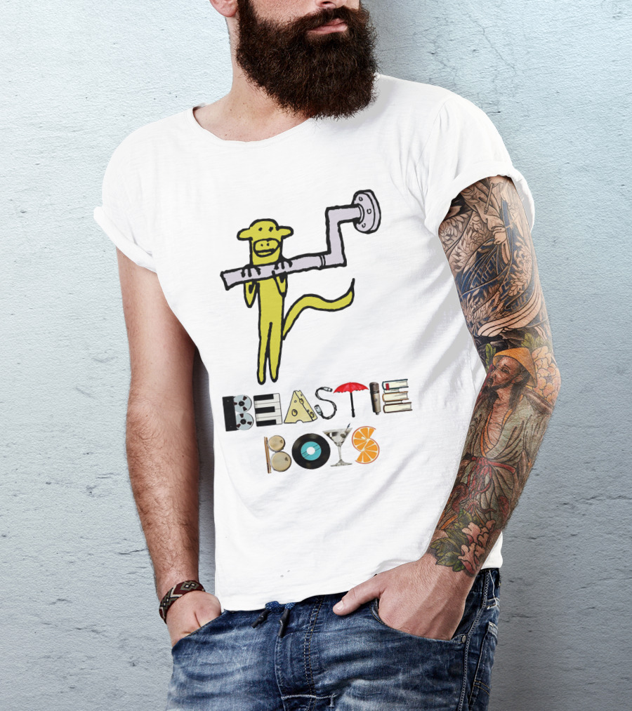 Beastie Boys Monkey And Pipe With Iconic Letters T-Shirt