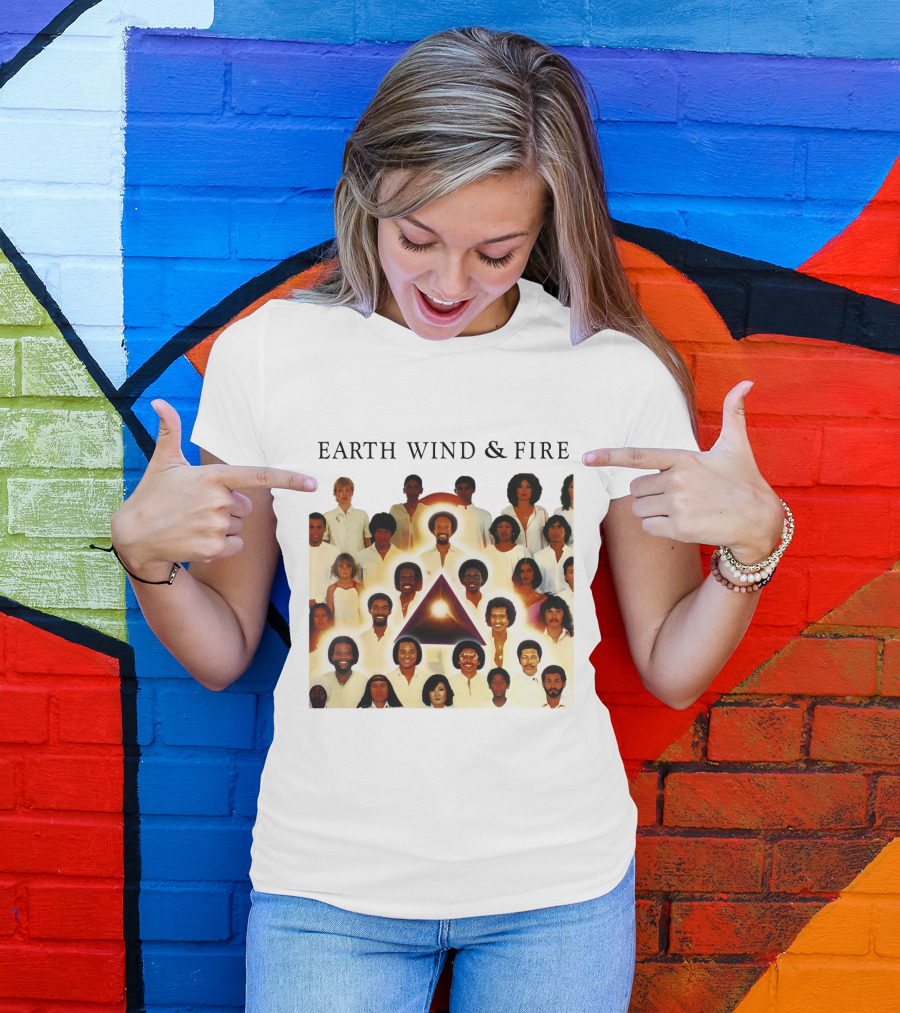 Earth Wind & Fire Classic Band Photo Collage T-Shirt