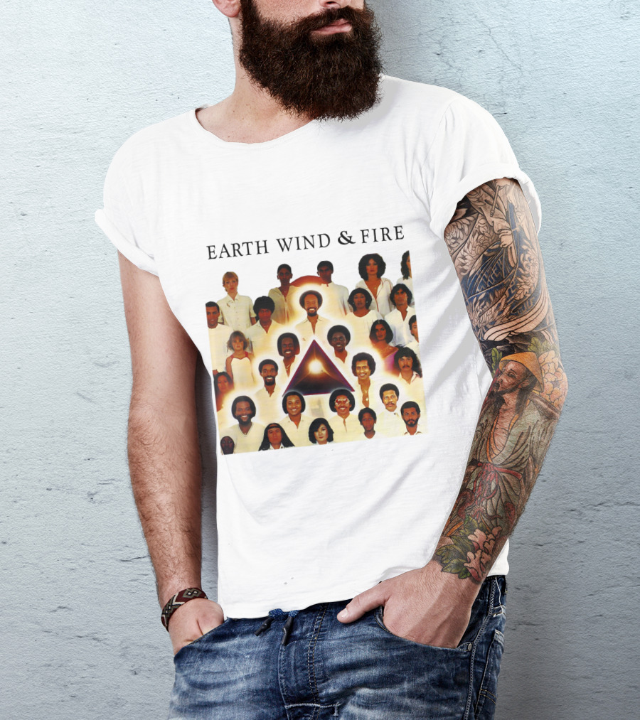 Earth Wind & Fire Classic Band Photo Collage T-Shirt