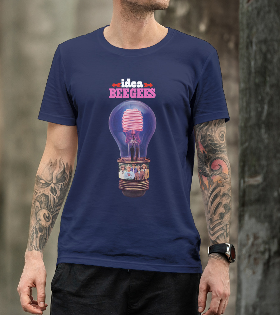 Idea Bee Gees Light Bulb Neon Photographic Group T-Shirt