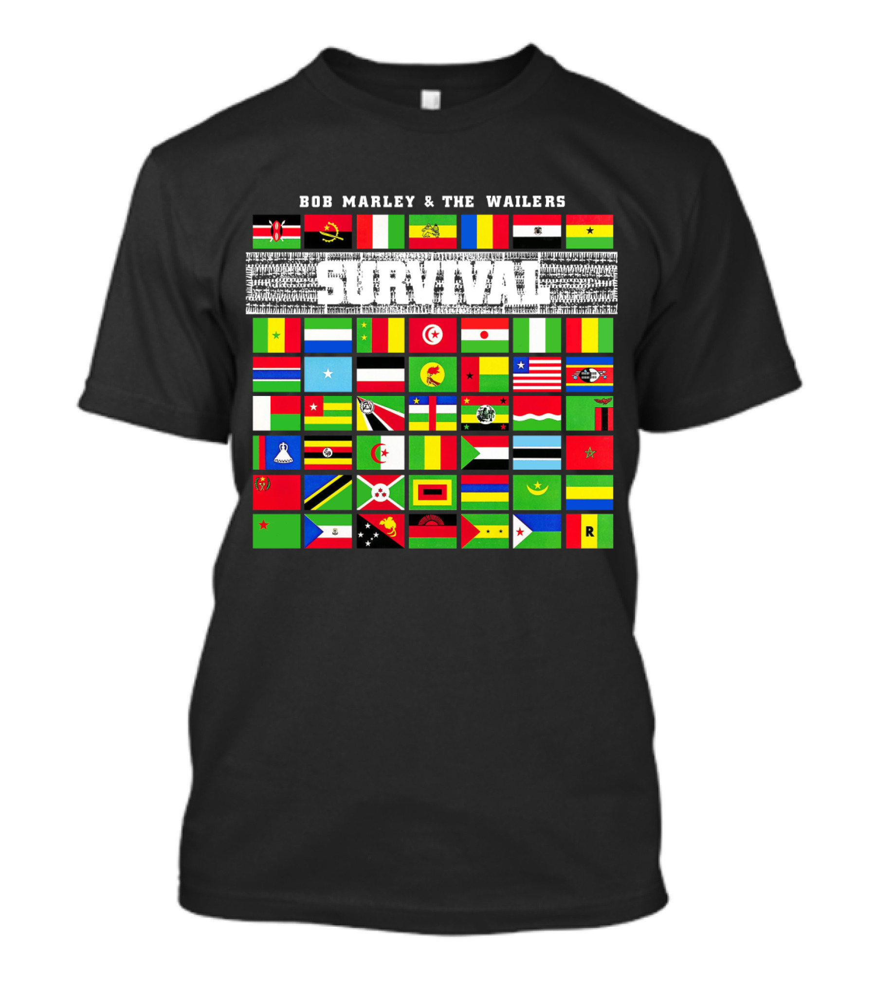 Bob Marley & The Wailers Survival Album Flags T-Shirt
