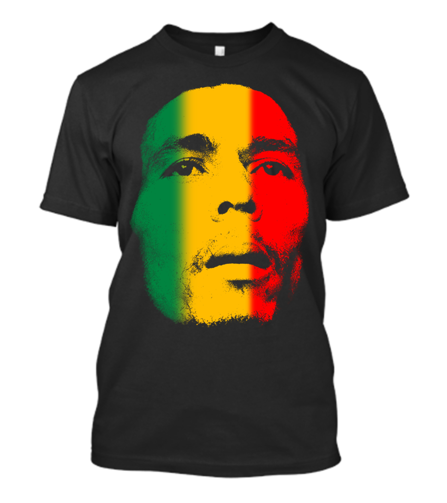 Bml Rasta Face Green Yellow Red T-Shirt