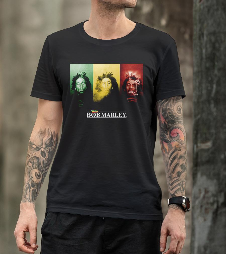 Bob Marley Rasta Tricolor Smoke T-Shirt