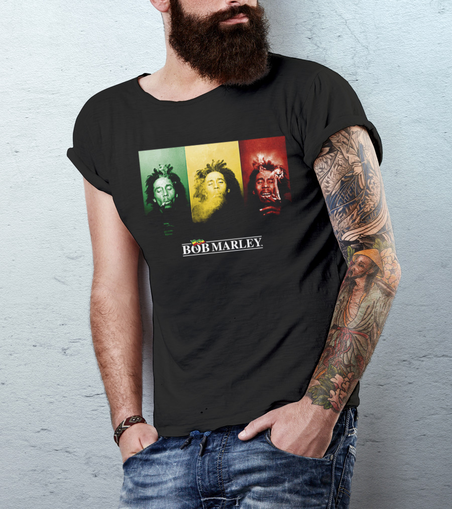 Bob Marley Rasta Tricolor Smoke T-Shirt