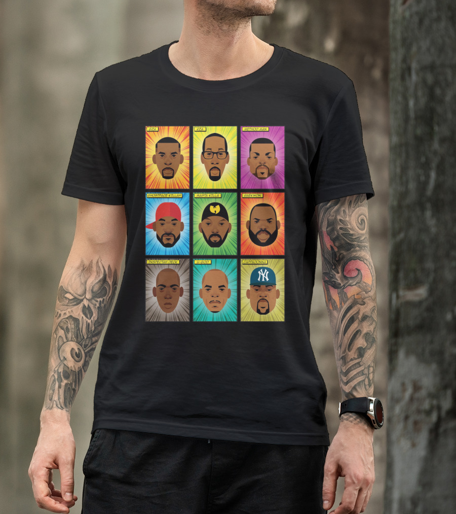 Wu-Tang Clan Gza Rza Method Man Ghostface Killah Masta Killa Raekwon Inspectah Deck U-God Cappadonna Portraits T-Shirt