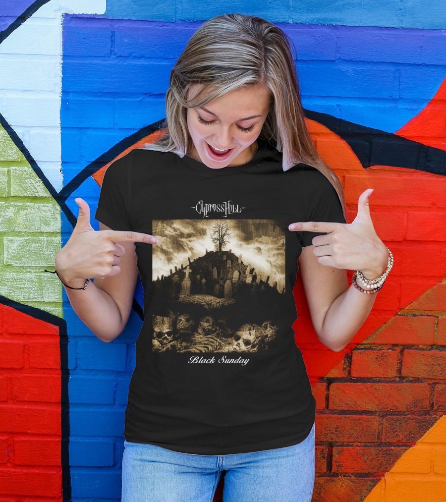 Cypress Hill Black Sunday Graveyard Skulls T-Shirt