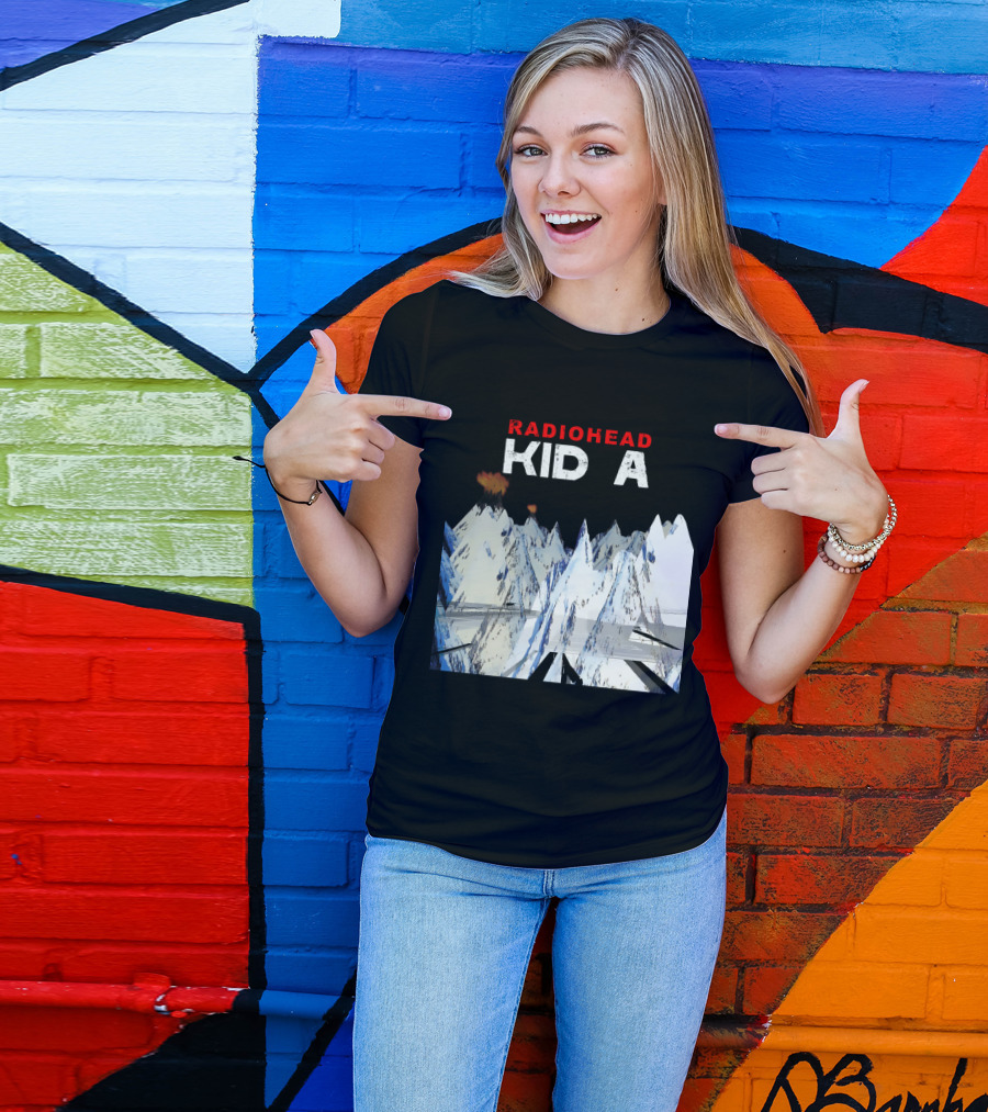 Radiohead Kid A Snow-Capped Mountain Explosion Scene T-Shirt