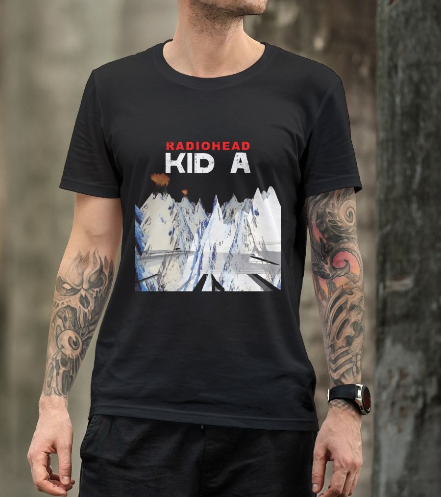 Radiohead Kid A Snow-Capped Mountain Explosion Scene T-Shirt