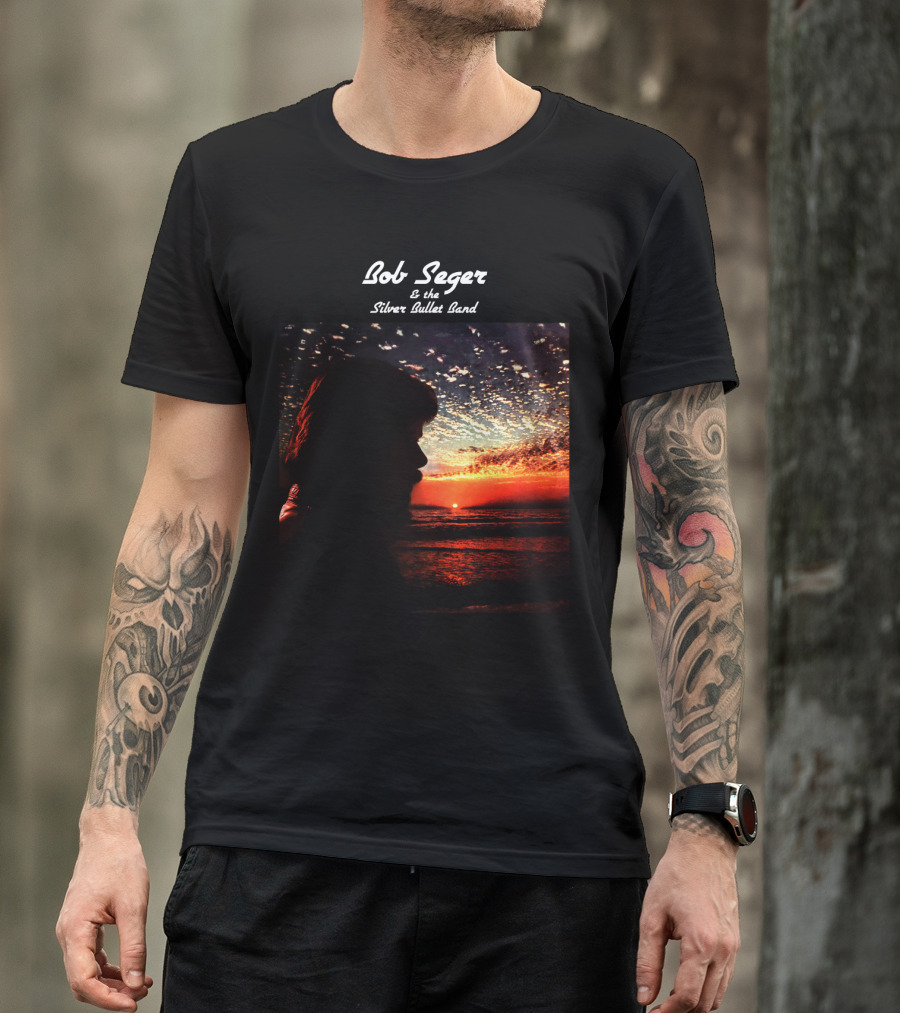 Bob Seger & The Silver Bullet Band Sunset Ocean Silhouette Scene T-Shirt