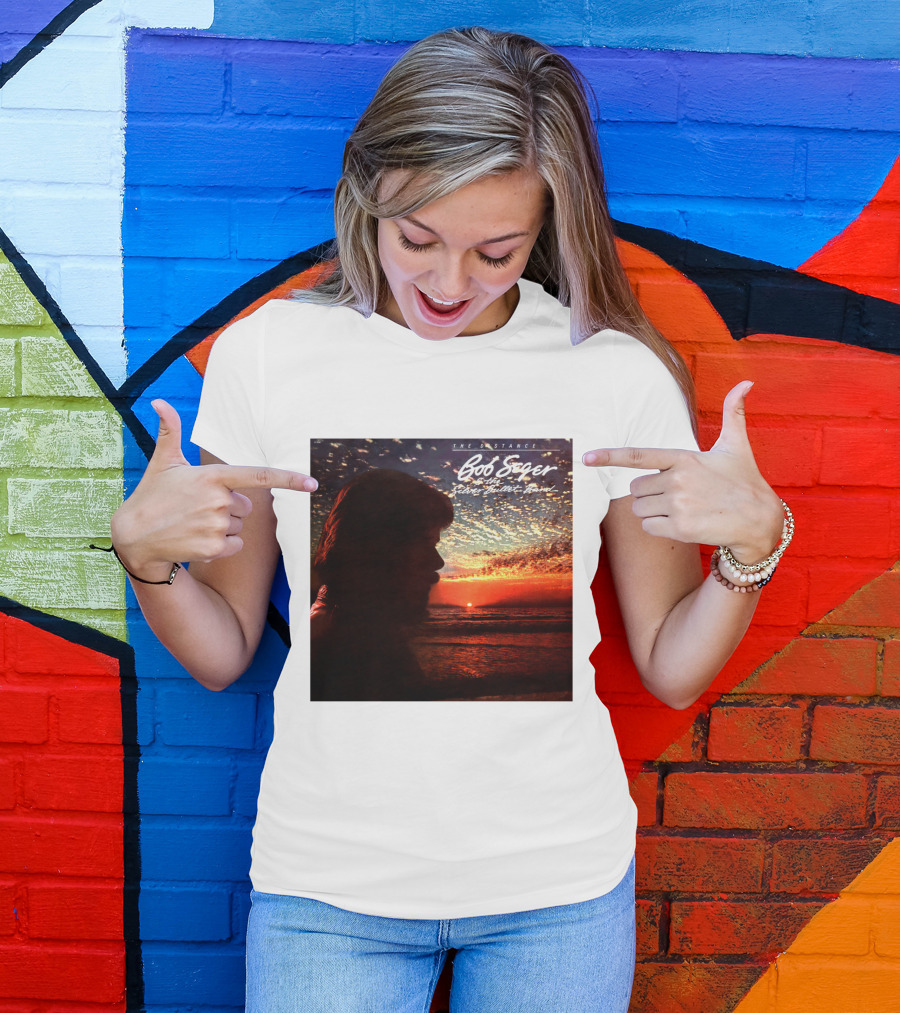 Bob Seger Against The Wind The Distance Album Cover Sunset Silhouette T-Shirt