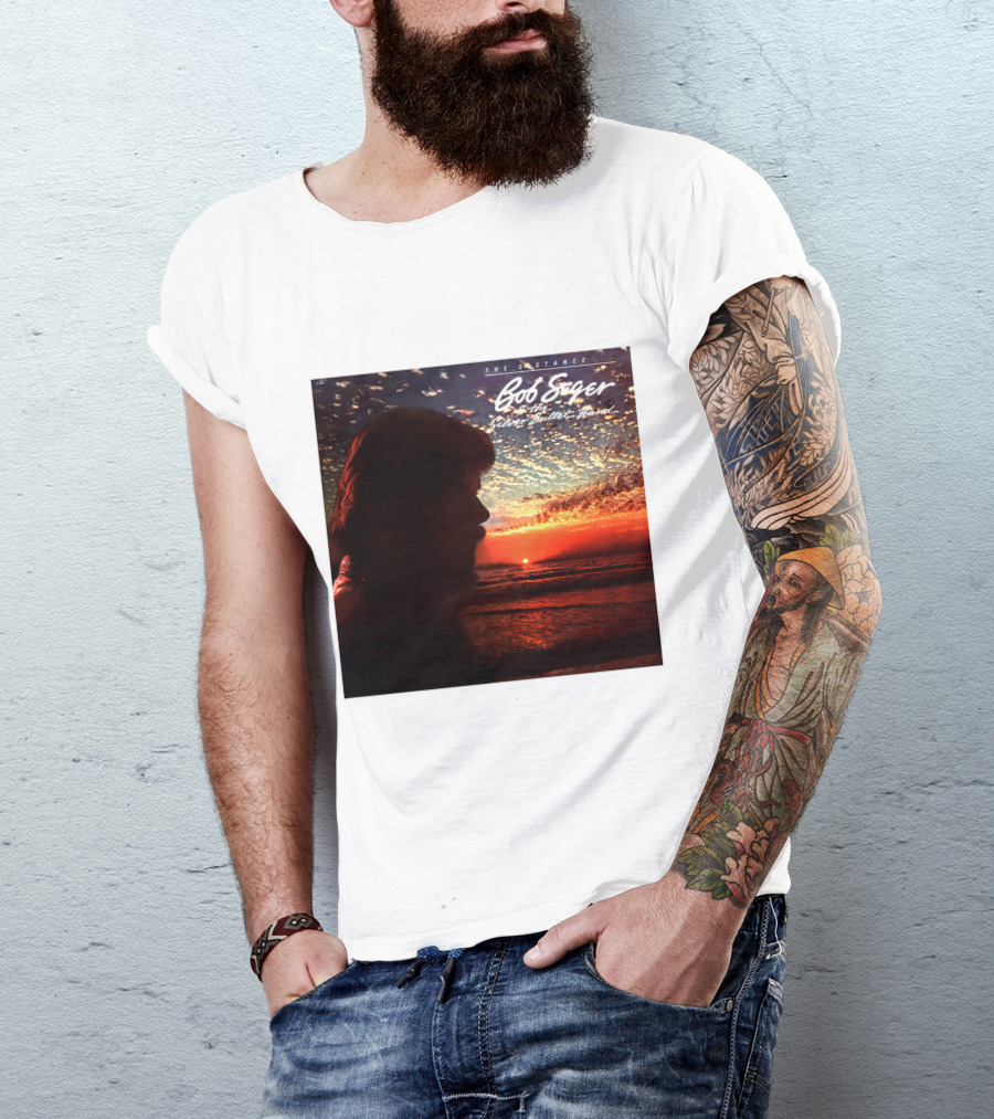Bob Seger Against The Wind The Distance Album Cover Sunset Silhouette T-Shirt