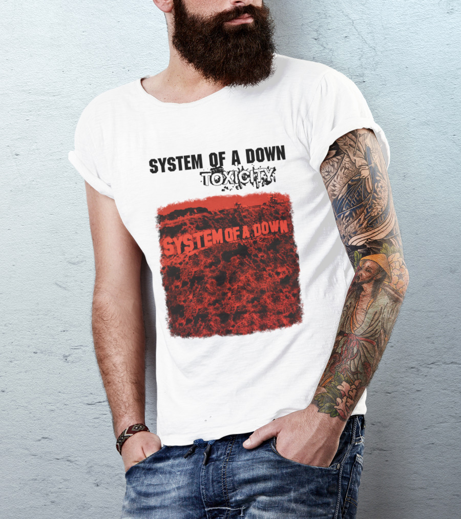 System Of A Down Toxicity Album Cover Red T-Shirt