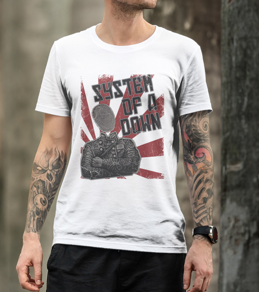 System Of A Down Fingerprint Face Soldier T-Shirt