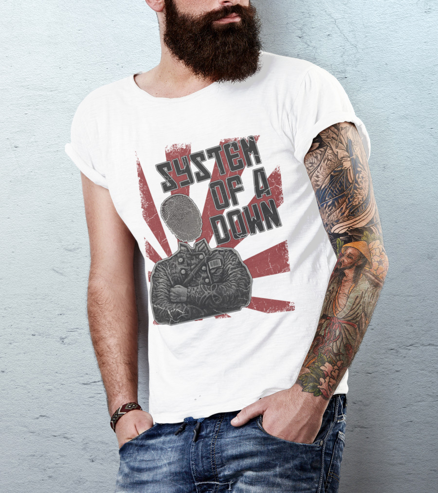 System Of A Down Fingerprint Face Soldier T-Shirt