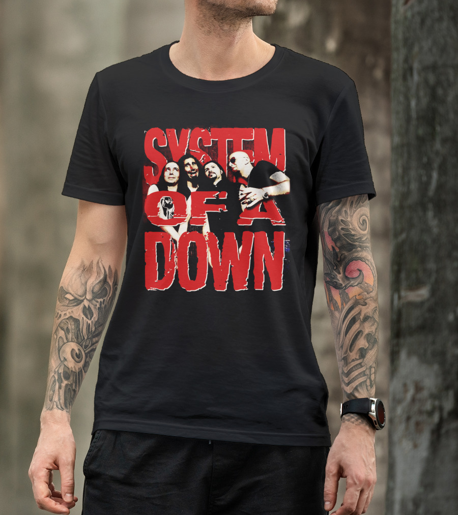 System Of A Down Band Members Red T-Shirt