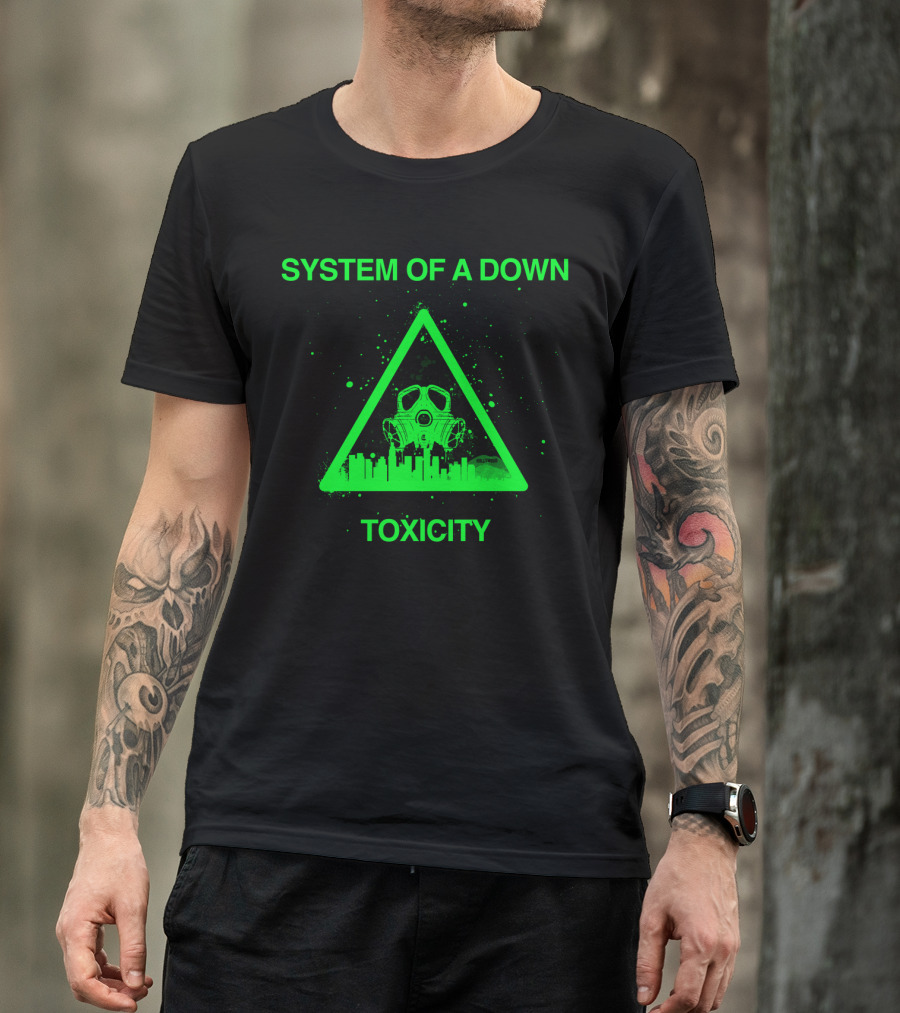 System Of A Down Toxicity Gas Mask Triangle T-Shirt