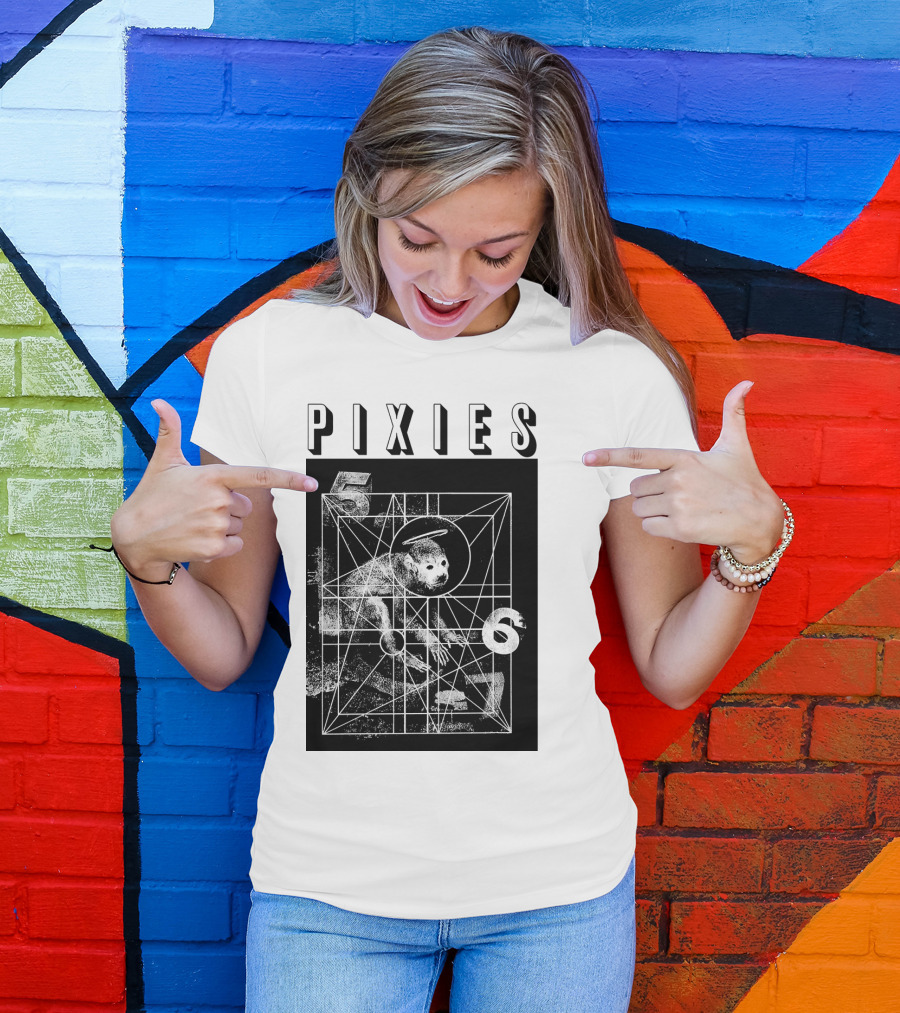 Pixies Geometric Monkey Design 567 T-Shirt
