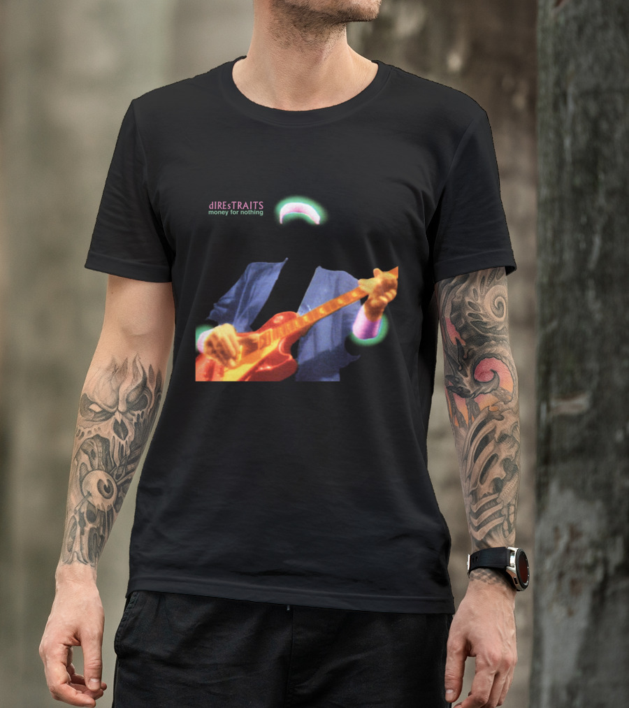 Dire Straits Money For Nothing Iconic Neon Guitar T-Shirt