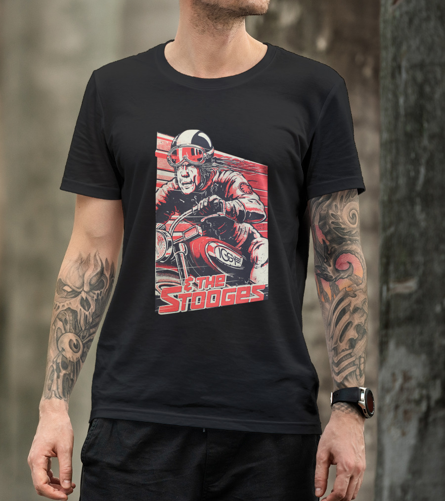 Iggy & The Stooges Motorcycle Racer Retro Art T-Shirt