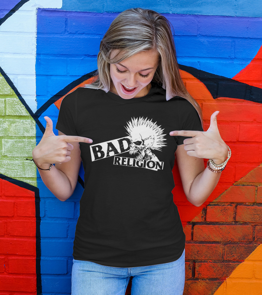 Bad Religion Punk Skull Mohawk T-Shirt