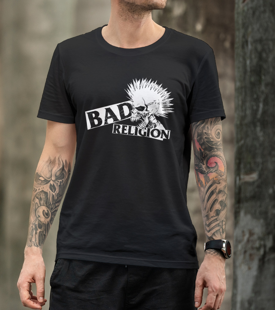 Bad Religion Punk Skull Mohawk T-Shirt