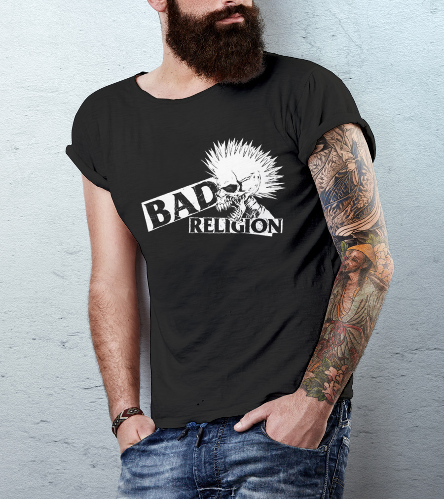 Bad Religion Punk Skull Mohawk T-Shirt