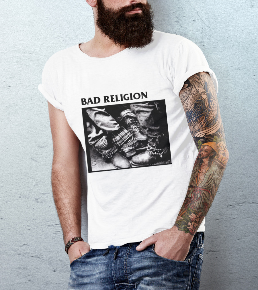 Bad Religion Band Punk Rock Boot Chains And Plaid Pants T-Shirt