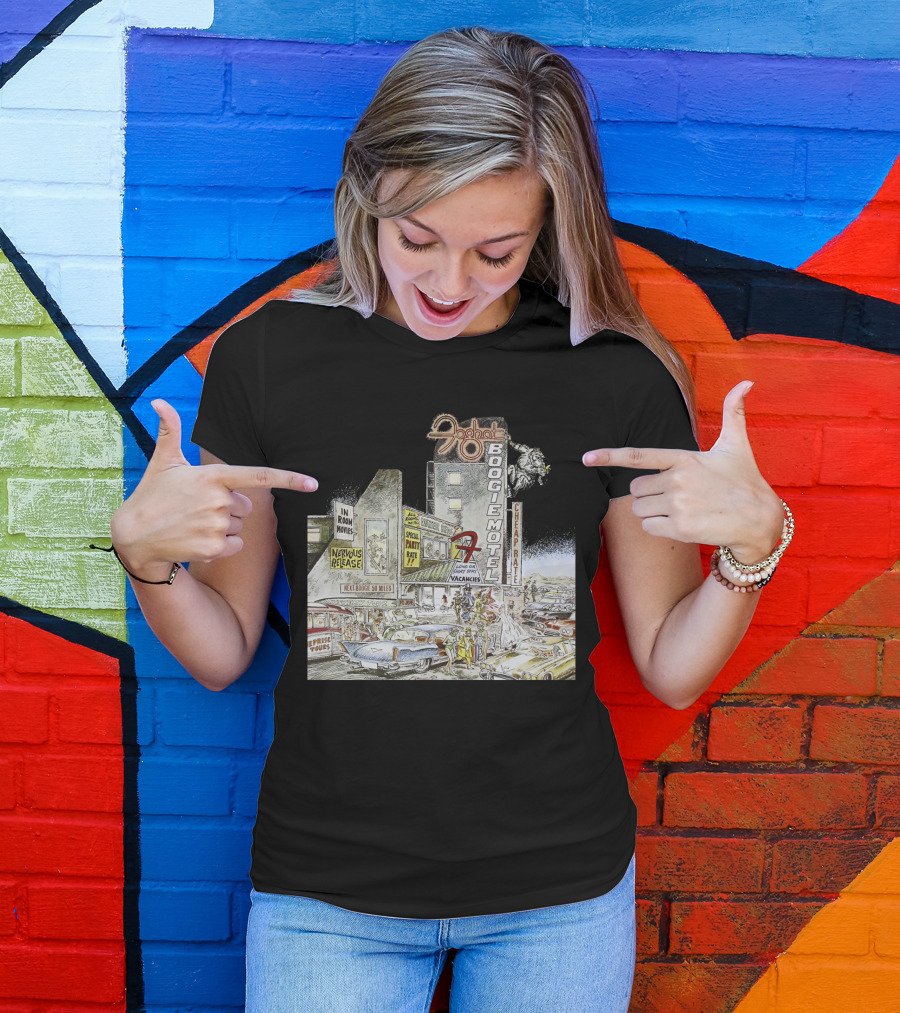 Foghat Boogie Motel Nervous Rex No Vacancies Retro Cars Scene T-Shirt