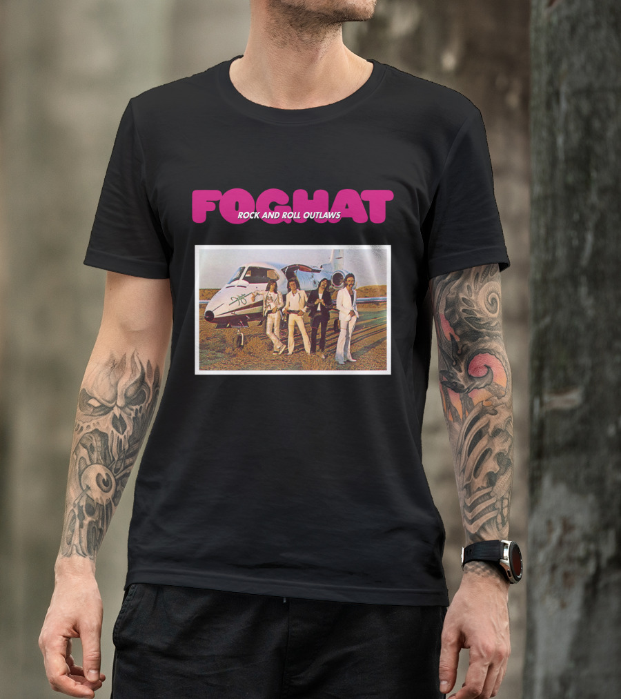 Foghat Rock And Roll Outlaws Band Jet Scene T-Shirt