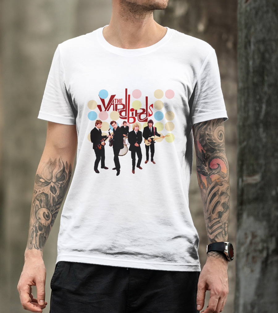 The Yardbirds Band Members With Guitars And Drums T-Shirt