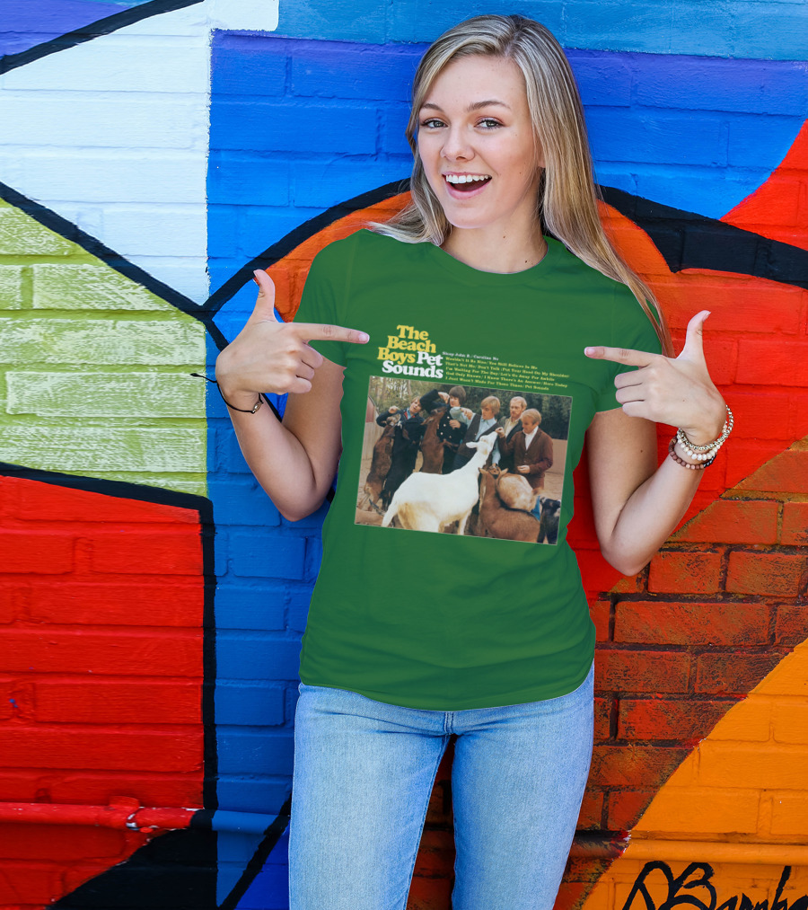 The Beach Boys Pet Sounds Album Cover With Song List And Band Members With Animals T-Shirt